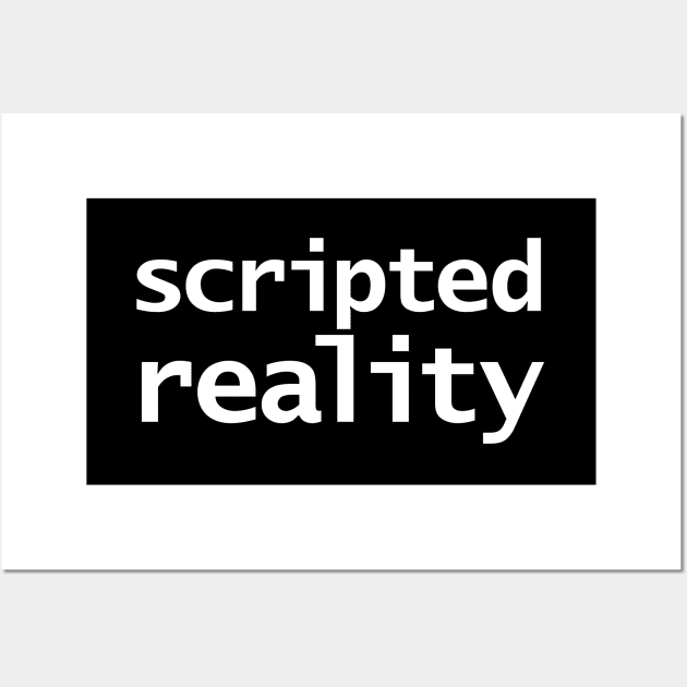 Scripted Reality Funny Typography White Text Wall Art by ellenhenryart